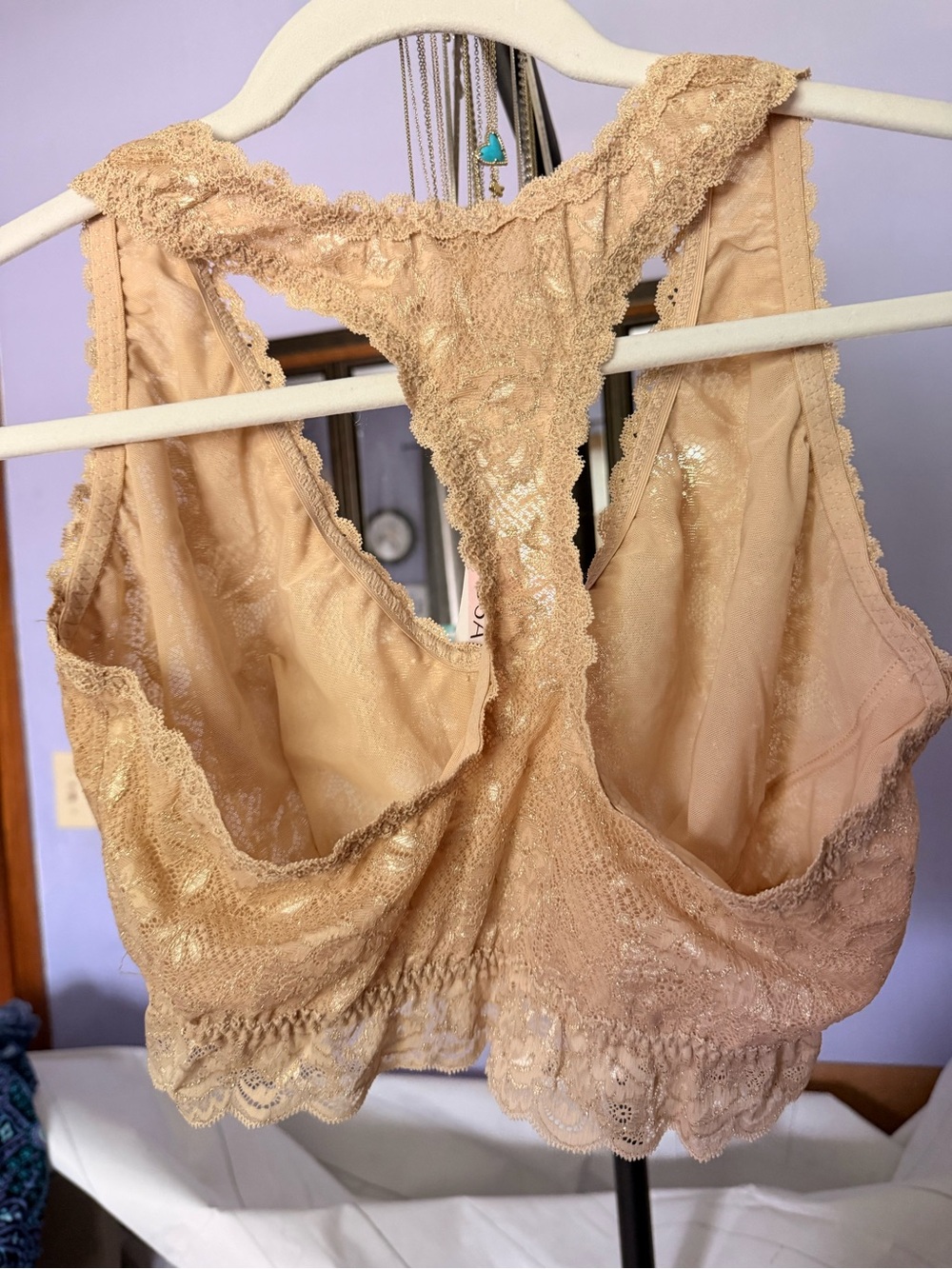 Cosabella Beige Lace Bralette with Scalloped Edge - Picture 2 of 4